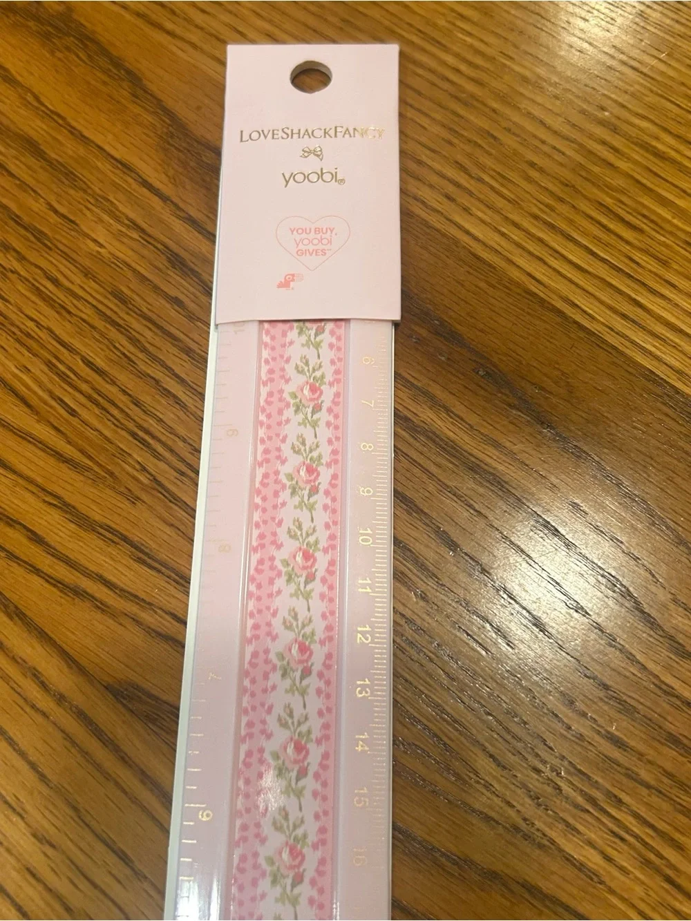 LoveShackFancy x Target Yoobi Pink Floral Decorative 12in Ruler